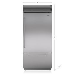 Sub-Zero Refrigerator / Freezer 36” New All Stainless Steel Paneling And Handles Included