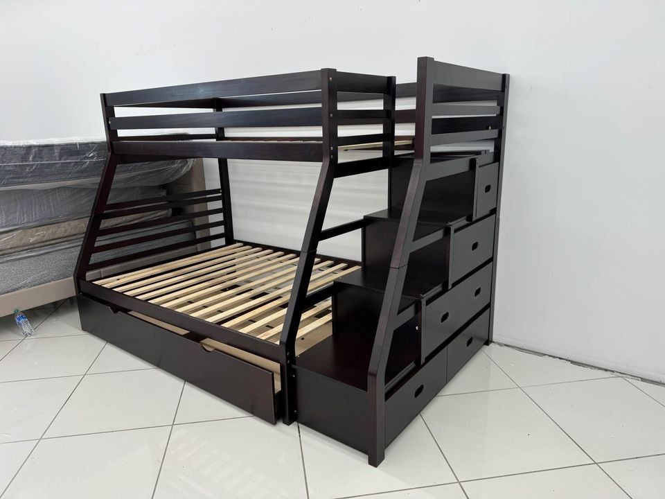 New🌷 Delivery & Finance Available 🌷Brown Twin Full Bunk Bed With Trundle