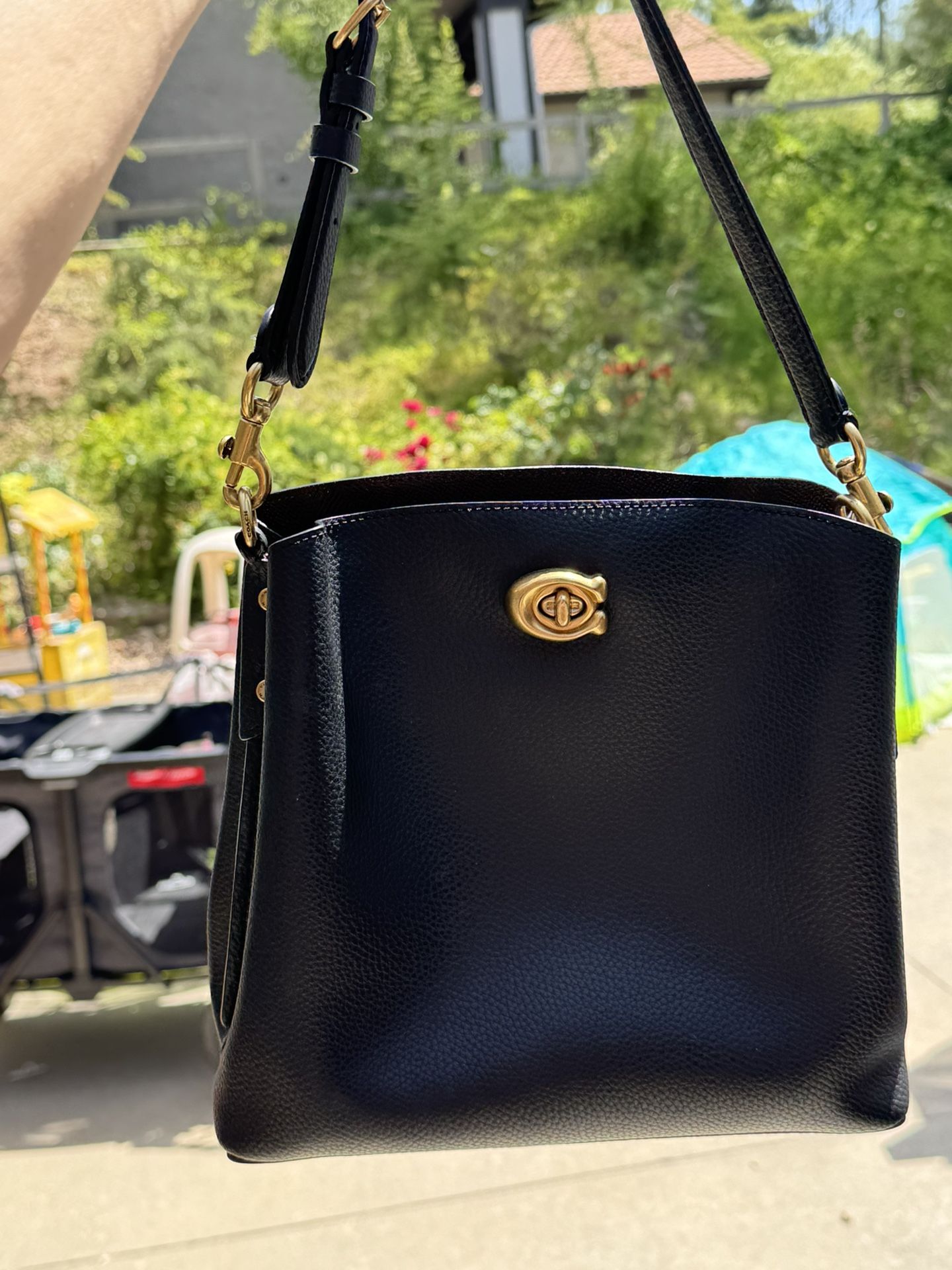 Coach Polished Pebble Leather Willow Bucket Bag