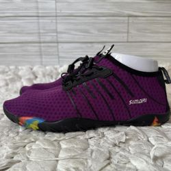 New SIMARI Water Purple Shoes boat slip on flats shoes women's men's size 42 beach pool  activewear