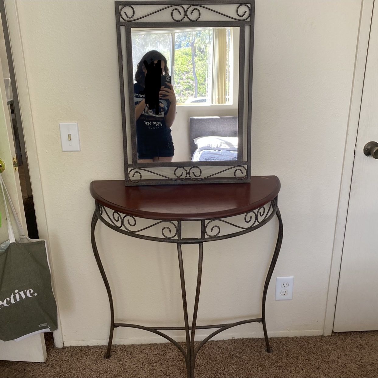 Half Moon Console Table With Mirror