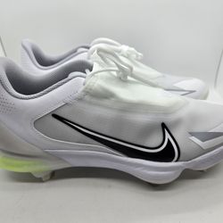 Nike Force Zoom Trout 8 Pro White Metal Baseball Cleats CZ5915-100 Men Size 9