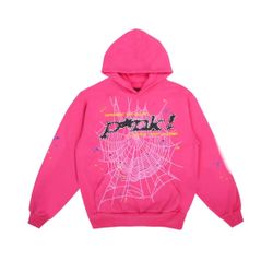 Pink And Black Sp1der Hoodie High Quality Cotton 