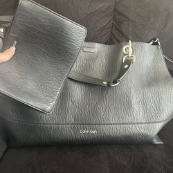 Calvin Klein Oversized Black Bag With Wallet