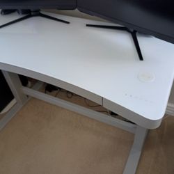 Height Adjustable Office Desk Glass On Top