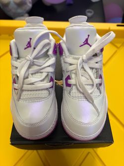 Air Jordan Kids Sneakers White Iridescent W/Purple