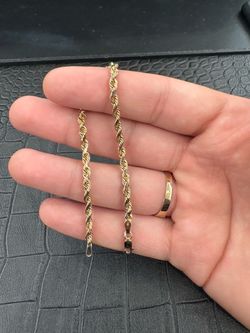 14kt solid gold rope bracelet