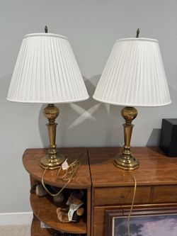Two (2) Matching Brass Table Lamps