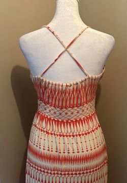 Anthropologie Deletta Orange/Red Maxi Dress