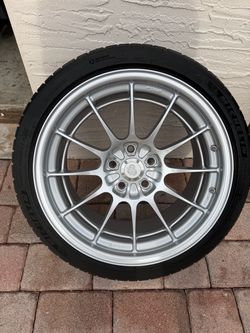 Enkei NT03+M 18x9.5 5x114.3  +40mm w/Michelin pilot 4s tires