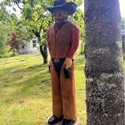Wood Cowboy Carving