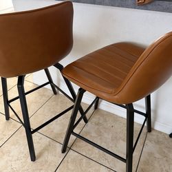 4 barstool whiskey brown chairs