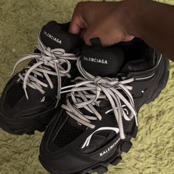 Balenciaga Tracks White N Black Laces