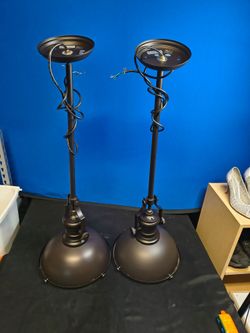 2 Rustic Pelican Brushed Bronze Modern Farmhouse Industrial Pendant Light