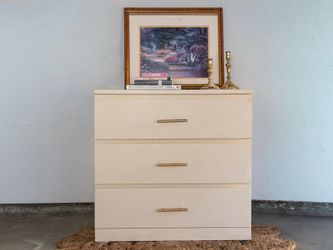 Cream Three Drawer Dresser