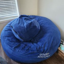 Giant Bean Bag Chair With Matching Smaller Chair Or Ottoman