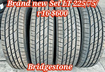 Brand new Set LT 225/75/r16 bridgestone dueler Lx load range E ‼️free instalation and balance ‼️