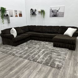 Brown Sectional Couch - Free Delivery 