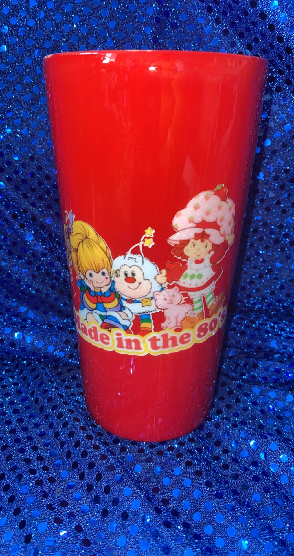 Made in the 80s rainbow brite and twinkle brite& strawberry shortcake tumbler cup 26OZ no lid new