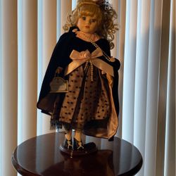 Victorian Collection Vintage Doll With Stand