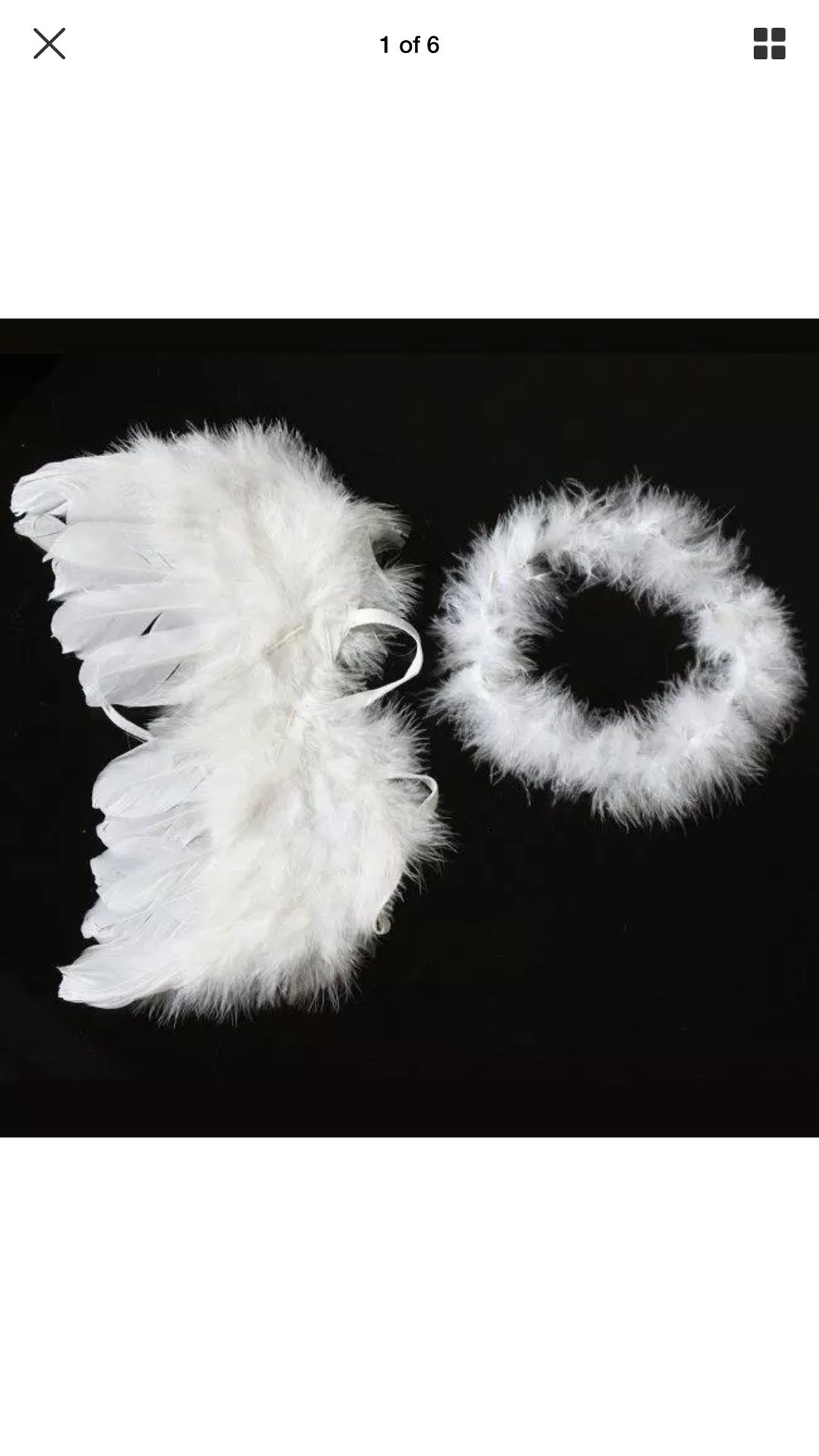 BABY INFANT ANGEL WINGS HALO FEATHER COSTUME BRAND NEW
