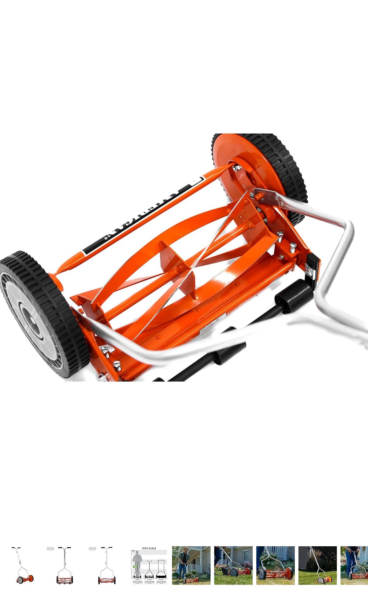 American Lawn Mower Company 1204-14 14-Inch 4-Blade Push Reel Lawn Mower, Red