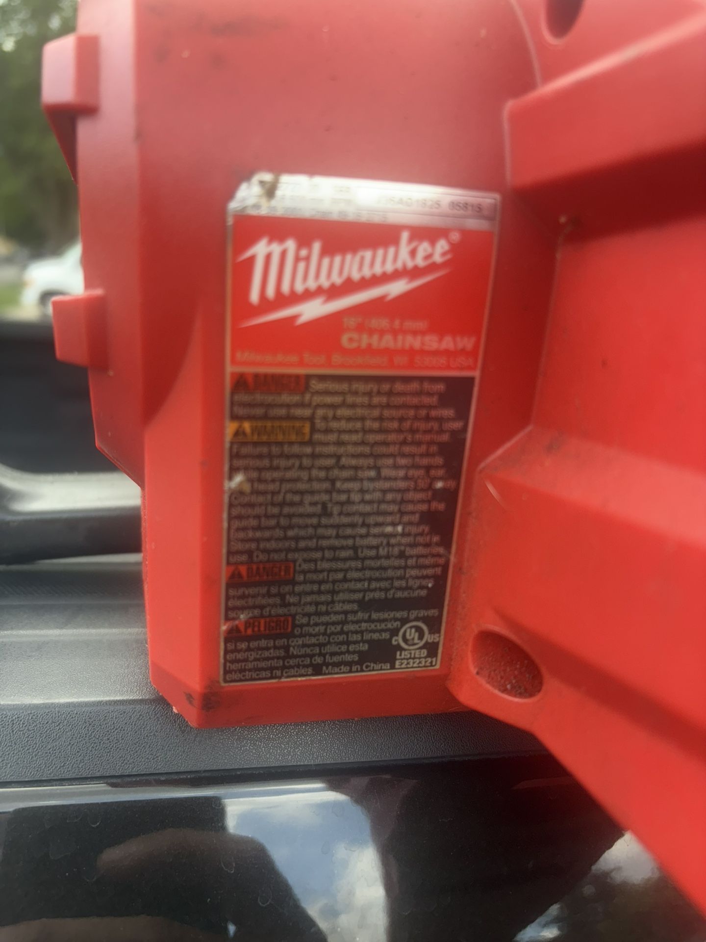 16’ Milwaukee chainsaw