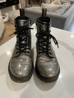 Doc Marten Silver Boots Like New