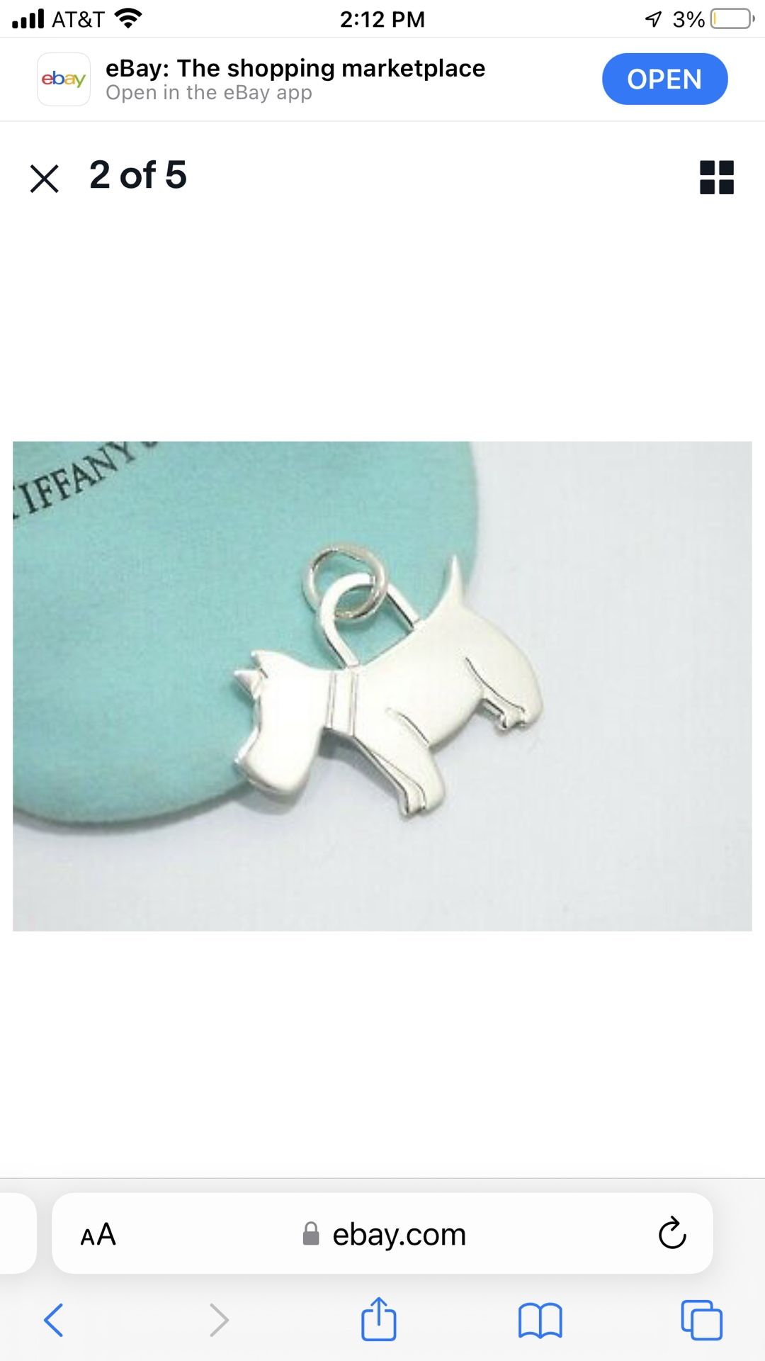 Tiffany Dog Charm - 200 With Chain