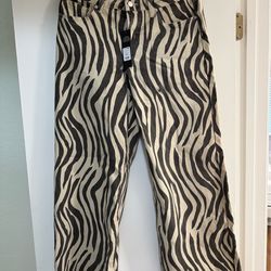 Wild Temptation Printed Wide Leg Jeans - Black/White