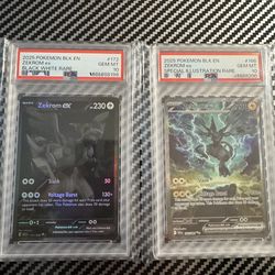 Pokemon  Black Bolt Zekrom EX Special Illustration Rare PSA 10 #166 SIR 2025 POKEMON BLK EN-BLACK BOLT BLACK WHITE RARE #172 ZEKROM EX PSA 10 SET