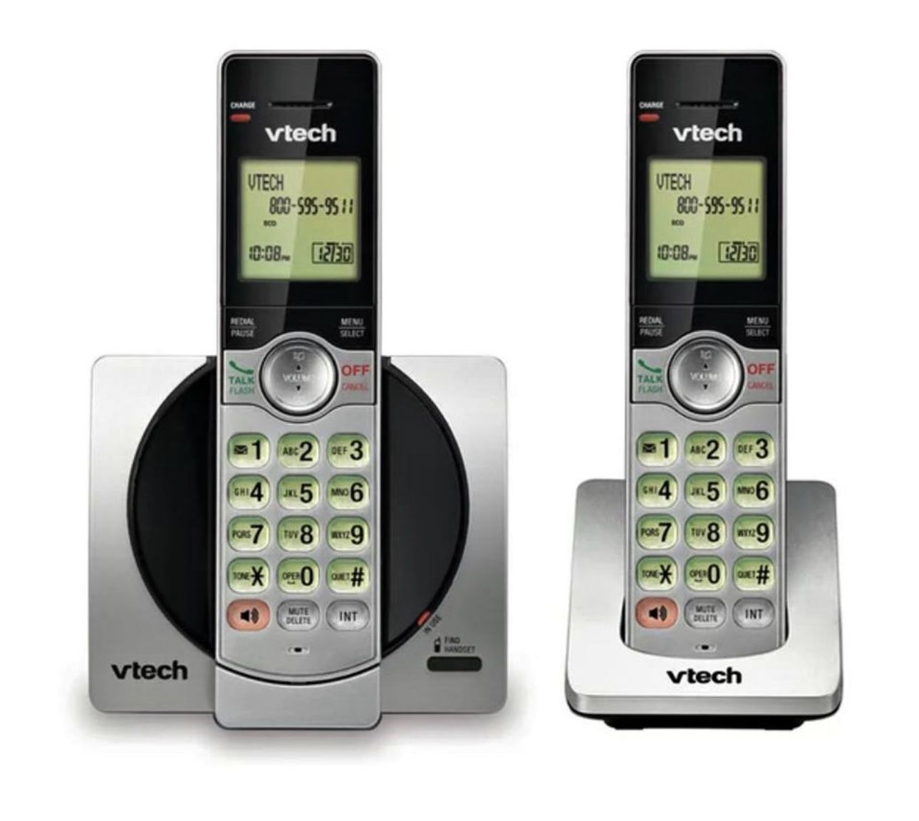 VTech 6.0 Cordless Phone with Caller ID and Handset Speakerphone, 2 Handsets, Silver/Black