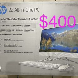 COMPUTER HP All-in-One Desktop 22", Intel Celeron G5900T, 4GB RAM, 256GB SSD COMPUTADORA