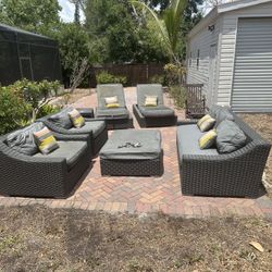 TOJA SUNBRELLA CHAIR SOFA AND LOUNGE SET  see Other Post For More Photos Of Cushions And Covers BEST OFFER