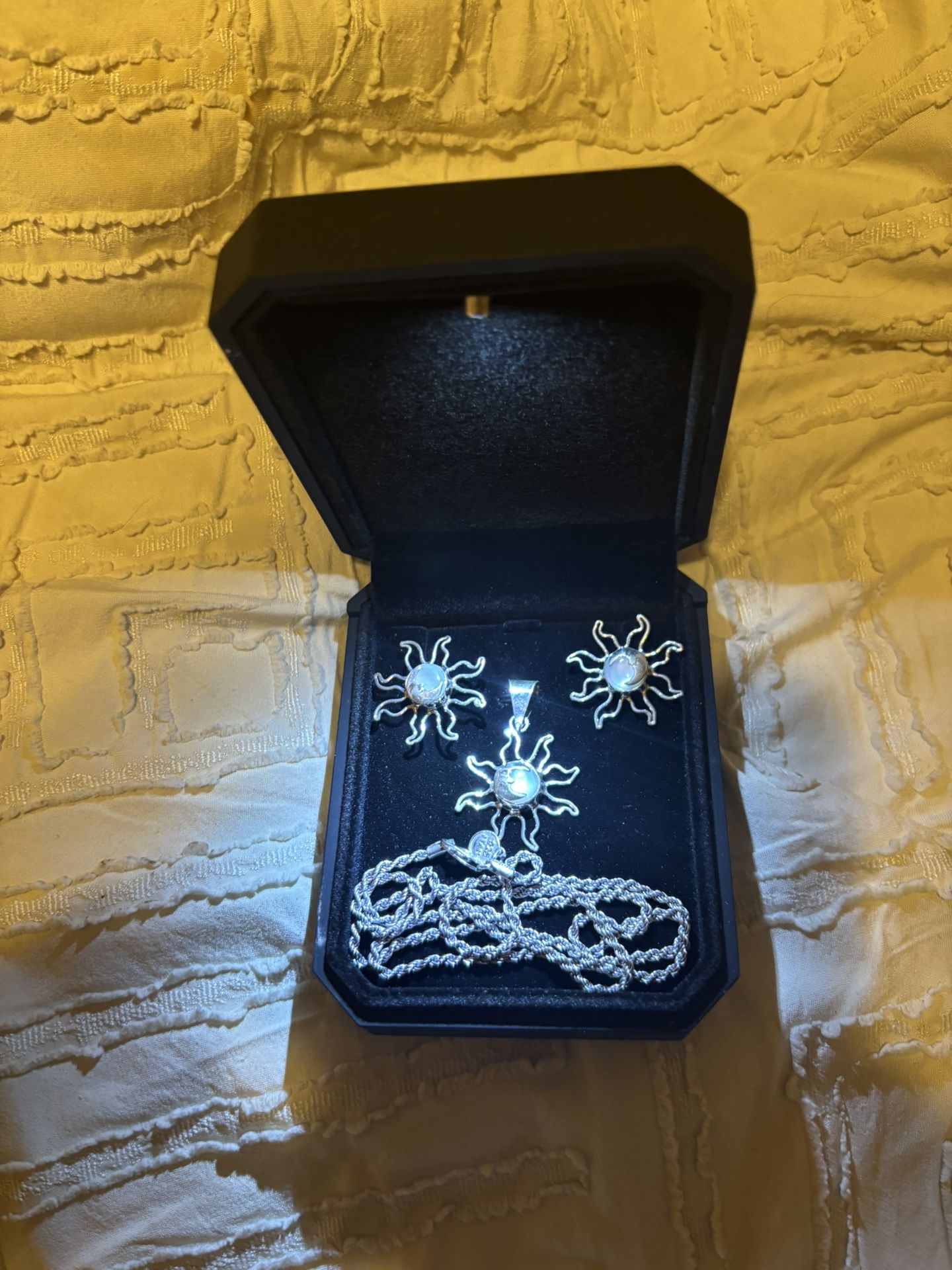 Silver Sun And Moon Set