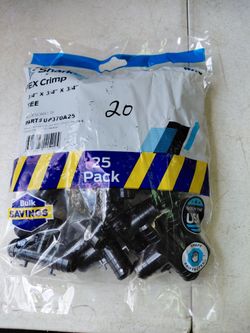 Sharkbite 25 pack 3/4x3/4x3/4" pex crimp tees, multiple packs available