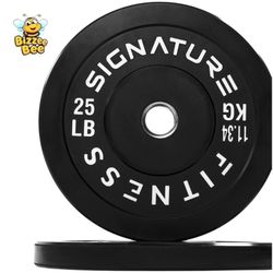 🏋🏼‍♂️ Pair of Fitvids 2" Olympic Bumper Plate 25lb Each - New