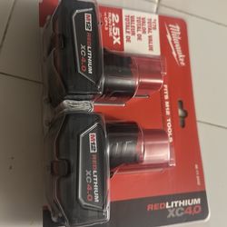 2 pack m12 4.0 baterys $100