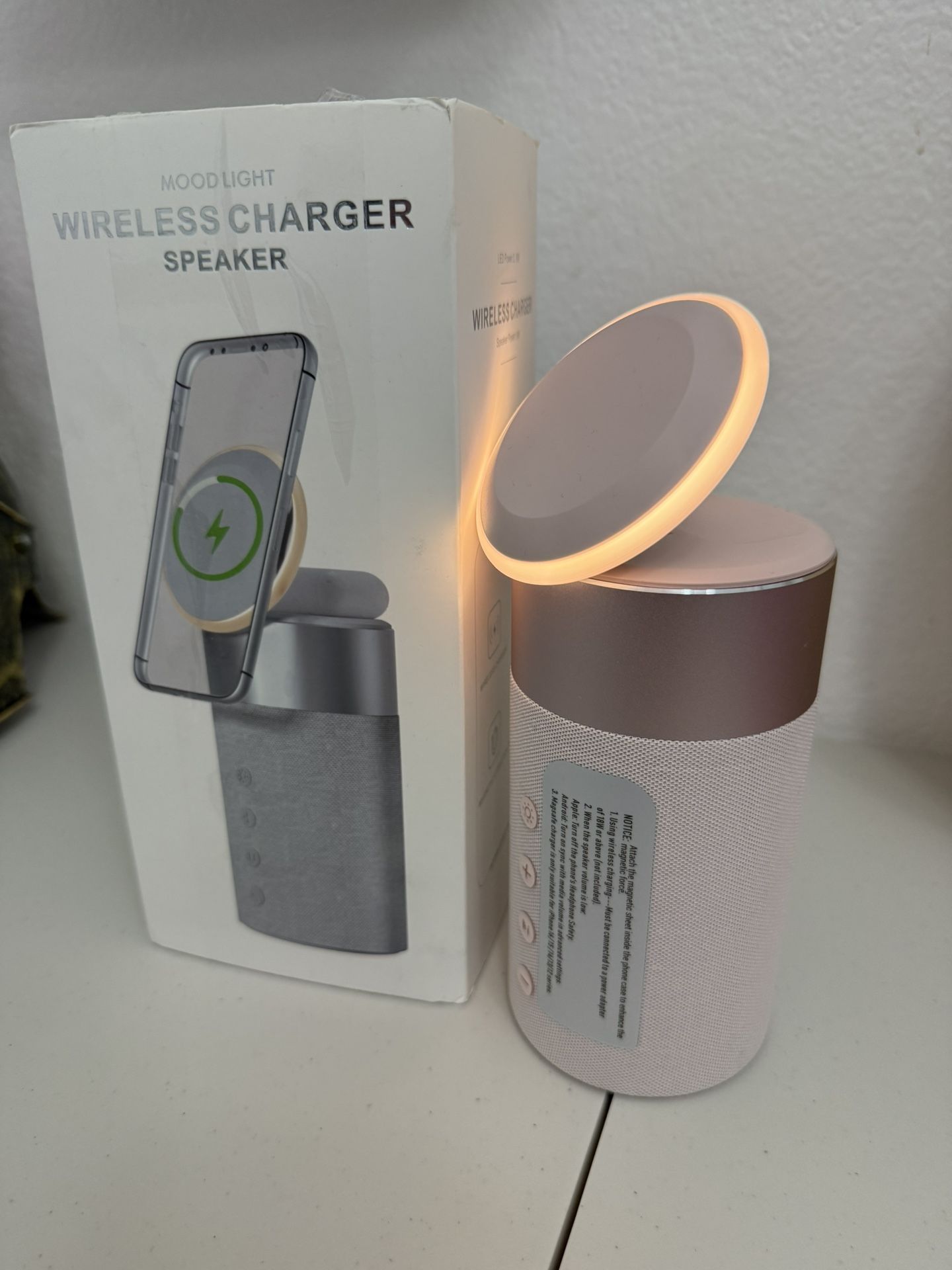 Wireless Charger Speaker With Nightlight