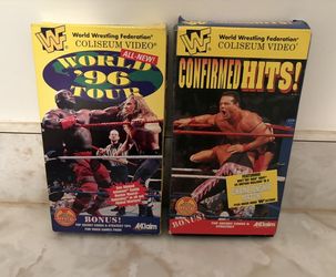 Vintage WWF WWE Lot of 2 VHS Tapes World 1996 Tour And Confirmed Hits