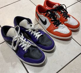 2 pairs of Nike/Jordan collab shoes