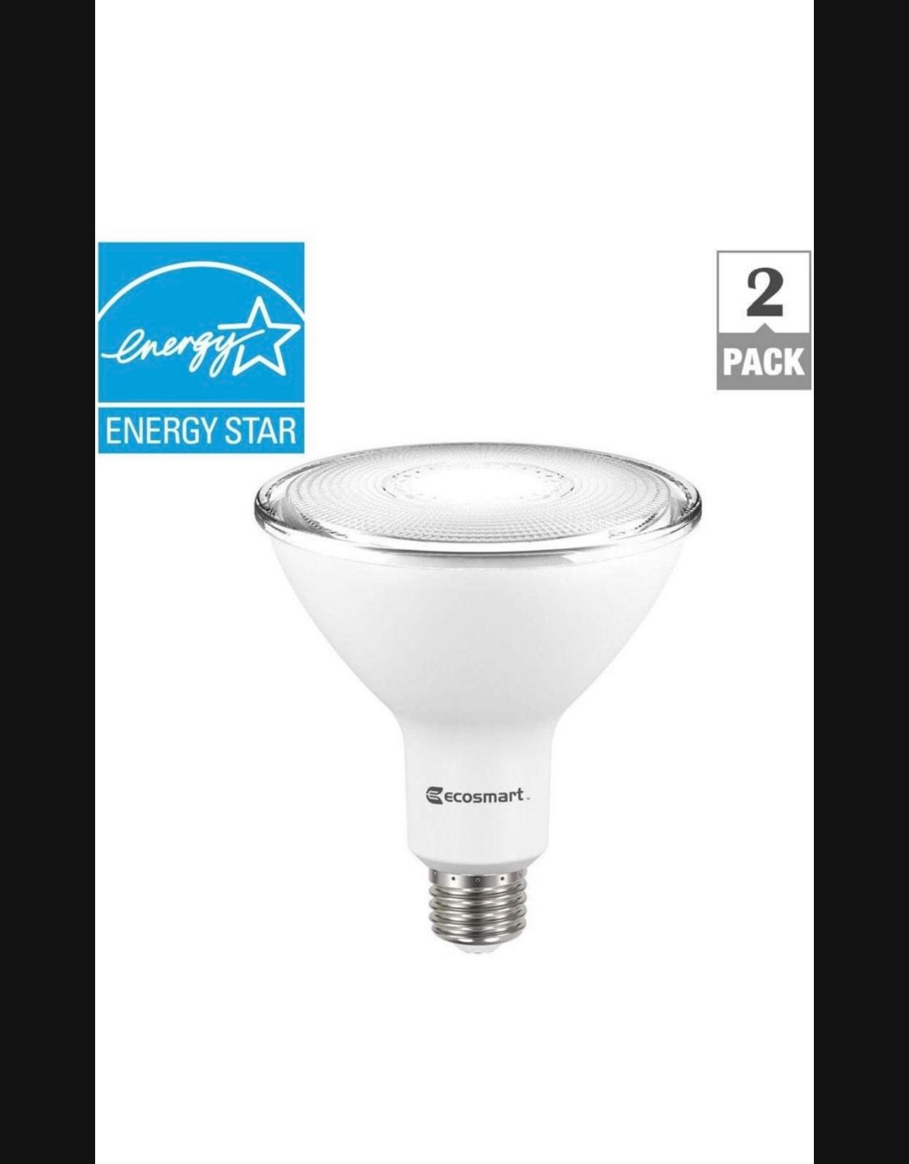 EcoSmart 2 Pack 90W Daylight PAR38 Dimmable LED Flood Light Bulb. Amazon brand n