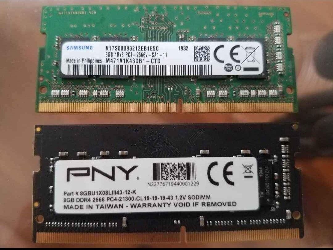 8gb DDR4 (x2) laptop memory card.