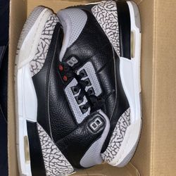  Air Jordan 3 Cement Black 6.5y