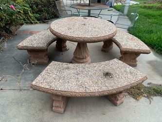 Cement patio table