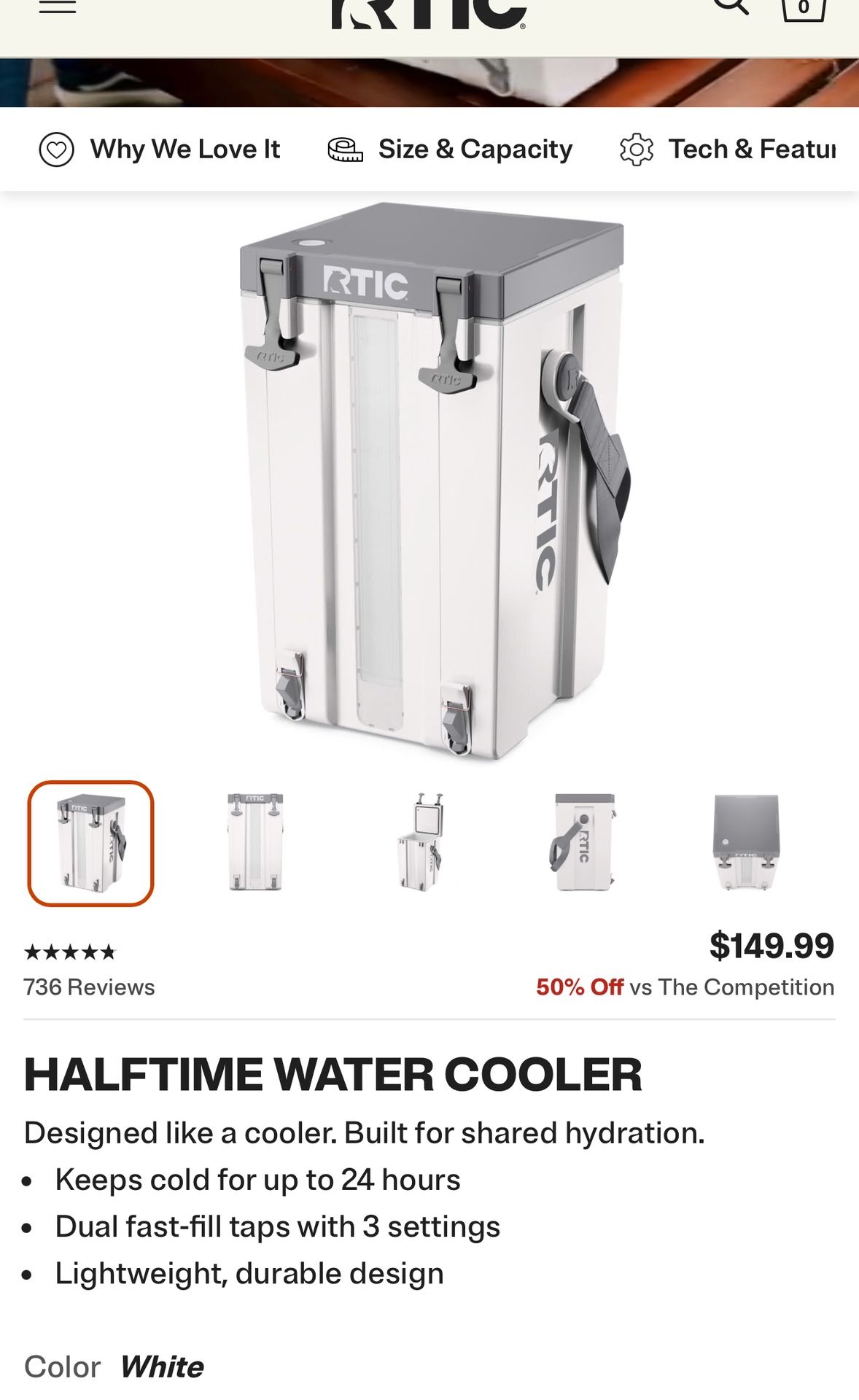 RTIC 6 Gallon Halftime Water Cooler- Make Me An Offer