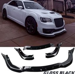 Gloss Black V3 Front Lip For 2015-2023 Chrysler 300 SRT Style Bumper