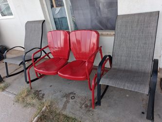 4 piece.\Rocker patio double chair set.