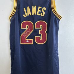 LEBRON JAMES SIGNED CLEVELAND CAVS AUTOGRAPHED CUSTOM JERSEY W/COA - XL - 1009