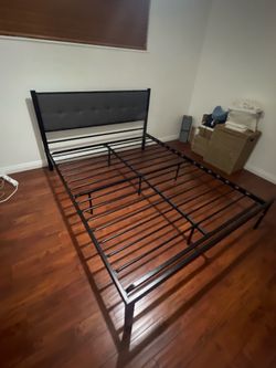 Queen bed frame and end table